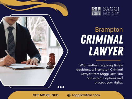 A Brampton Criminal Lawyer should treat the situation professionally and without unnecessary judgment. Clients need to feel comfortable sharing accurate information, including details that may seem unhelpful or uncomfortable.


Contact :   Saggi Law Firm
Address:  2250 Bovaird Dr E Suite401, Brampton, ON L6R 0W3, Canada
Phone: 647-983-6720

Find Us On Google Map: https://g.page/saggi-law-firm

Official Website: https://saggilawfirm.com/brampton-criminal-lawyer