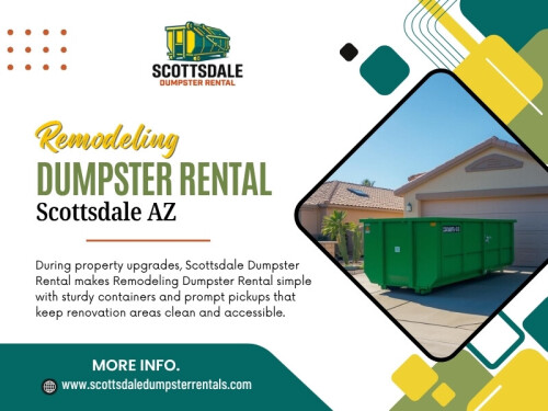 A Remodeling dumpster rental Scottsdale AZ can help keep this material contained as the demolition progresses, particularly when several different materials are coming out of the same space.