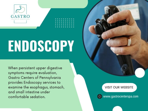 An endoscopy allows a doctor to examine the upper digestive tract using a small camera. It may be considered when symptoms such as ongoing reflux, swallowing problems, unexplained upper abdominal discomfort, or persistent nausea need further investigation.

Gastro Centers of Pennsylvania

Our Location:
King of Prussia: 216 Mall Blvd #120, King of Prussia, PA 19406, United States
Find Us On Google Map: https://maps.app.goo.gl/urcTXbfAmHQzMY5V7
