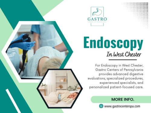 Endoscopy in West Chester generally refers to an upper endoscopic examination, which allows a doctor to look at areas such as the esophagus, stomach, and the beginning of the small intestine. A colonoscopy, on the other hand, examines the large intestine.

Click here for more information: https://www.gastrocenterspa.com/location/gastroenterologist-west-chester

Gastro Centers of Pennsylvania

West Chester patients are seen at our Malvern Office, 325 Central Ave Suite 100 Malvern PA 19355.
Find Us On Google Map: https://maps.app.goo.gl/h8tioTAjZTAyEEw97

Read Our Blogs:
https://gastrocenterspa.wordpress.com/
https://gastrocenterspa.tumblr.com/
https://gastrocenterspa.weebly.com/

More Links:
https://beacons.ai/gastrocenterspa
https://gravatar.com/gastrocenterspa
https://triberr.com/gastrocenterspa