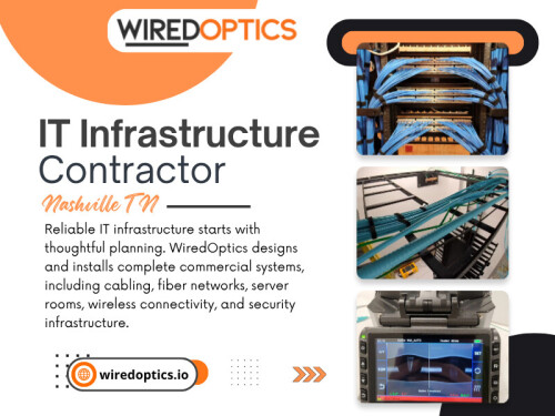 The IT infrastructure contractor nashville tn role can therefore extend beyond installation. It can involve reviewing the existing environment, planning the physical infrastructure, coordinating systems and preparing the finished installation for future maintenance.

WiredOptics

Address: 1801 West End Ave #1057, Nashville, TN 37203
Phone: +1(615) 246-6616
Find Us on Google Map: https://maps.app.goo.gl/NAxtwVznMcWLC4bs5