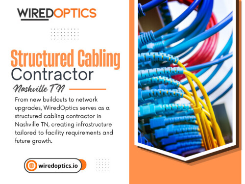 A Structured cabling contractor nashville tn can review the building layout, equipment locations, network room, cable pathways, current requirements, and expected growth before the installation scope is finalized.

Click here for more information: https://wiredoptics.io/fiber-optic-services/

WiredOptics

Address: 1801 West End Ave #1057, Nashville, TN 37203
Phone: +1(615) 246-6616
Find Us on Google Map: https://maps.app.goo.gl/NAxtwVznMcWLC4bs5