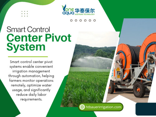 A smart control center pivot system can give operators greater control over functions such as movement, operating speed and irrigation management. Aquaspin's remote-control options also include features such as start-stop operation, speed adjustment, water-pressure monitoring, position detection and fault alerts.
