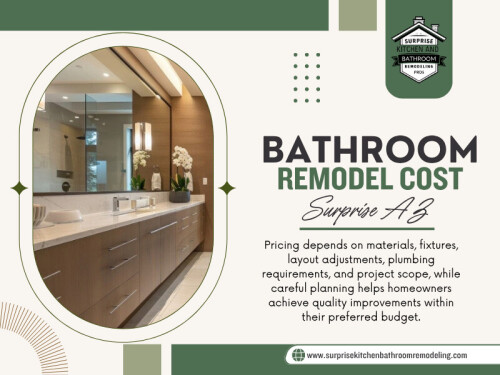 A vanity looks reasonable. Then come the fixtures. Then the tile. Then the glass enclosure. Suddenly, the original budget needs another conversation. Anyone researching Bathroom remodel cost Surprise AZ should remember that the total project can vary considerably depending on the scope of work.

Address: 14239 W Bell Rd, UNIT 218, Surprise, AZ, 85374
Phone Number: +1(623) 294-8138