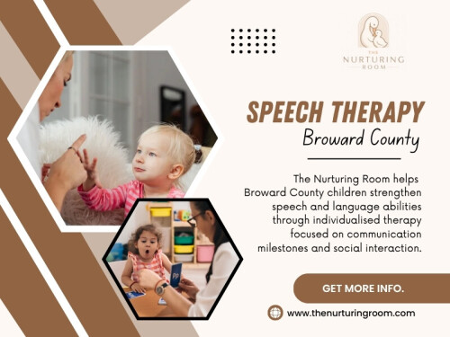Families want their children to receive care that feels personal and supportive. Choosing Speech Therapy Broward County can help parents access professional services that focus on individual goals.

The Nurturing Room

Location: Weston, Florida, 33326, USA
Phone: +1-888-707-1320
Find Us On Google Maps: https://maps.app.goo.gl/hX82o7vCQovNiBKh6