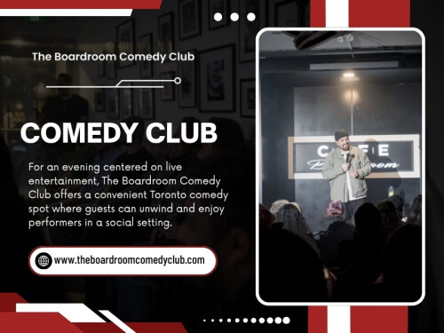 A Comedy club near me search often starts with convenience, but the final choice should also depend on what sort of night you are hoping to have.

The Boardroom Comedy Club Toronto
Address:1350 St Clair Ave W, Toronto, ON M6E 1C4, Canada
Phone: +14168348654

Find us on Google Map: https://maps.app.goo.gl/vtnh9Yb8t34dWcRn7