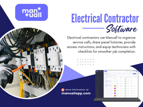 An electrician may be working on an installation when an urgent fault needs attention. Electrical Contractor Software can help coordinate planned work and new assignments, while Electrical Service Software can help keep repair details and service records organised.

Official Website: https://manuallapp.com/industries

Read Our Blogs:
https://manuallapp.yooco.org/home.html
https://penzu.com/public/f99074c21e03a057

More Links:
https://heylink.me/manuallapp
https://speakerdeck.com/manuallapp
https://sketchfab.com/manuallapp