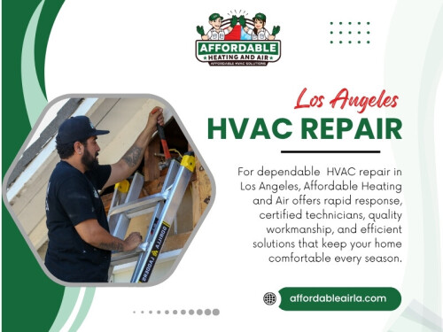 Every region places different demands on heating and cooling equipment. Professionals experienced with Los Angeles HVAC repair understand how extended cooling seasons, local weather patterns, and common residential layouts affect HVAC performance.

Affordable Heating And Air
Address: 9601 Cozycroft Ave Unit 1, Chatsworth, CA 91311, United States
Phone Number: (818) 722-1332