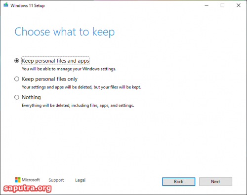 Windows 11 - Choose what to keep