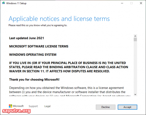 Windows 11 - Applicable notices and license terms